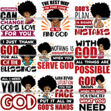 Bundle 9 Afro Melanin Popping Lola Kinky Hair God Quotes SVG Cutting Files For Silhouette Cricut and More