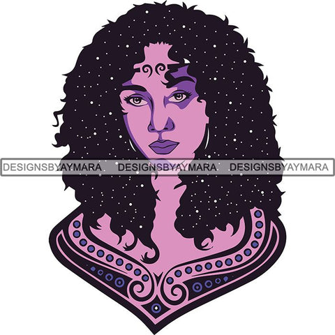 Afro Beautiful Woman Goddess Diva Classy Lady .SVG Cut Files For Silhouette and Cricut