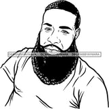 Attractive Man Bearded Hipster Model Fashion Male Guy Stylish Mustache Close-up Sexy Macho Manly SVG Files For Cutting