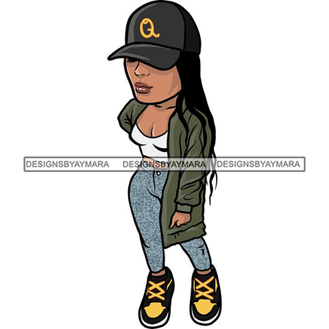 Fashion Woman Model Posing Summer Outfit Vogue Goddess Glamour Trendy Clothing Vector SVG Cutting Files