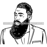 Attractive Man Bearded Hipster Model Fashion Male Guy Stylish Mustache Close-up Sexy Macho Manly SVG Files For Cutting