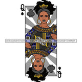 Afro Queen Lola Ace Casino Design Blackjack Poker Gambling Crown Royal SVG Cutting Files For Silhouette Cricut and More!