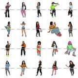 Bundle 20 Pretty Woman Summer Fashion Dope Outfits Boss Lady Glamour New Trending .SVG Cut Files