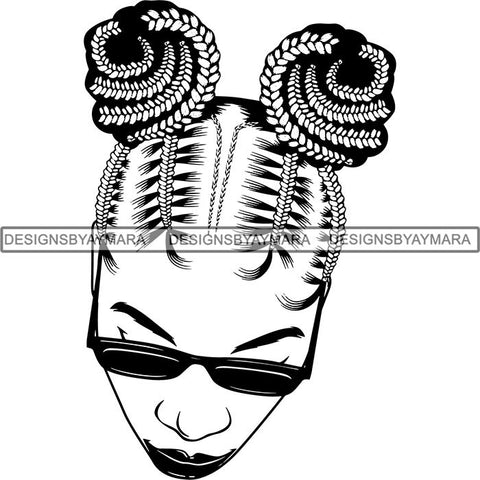 Afro Woman Braids Dreads Dreadlocks Hairstyle SVG Cut Files For Silhouette and Cricut