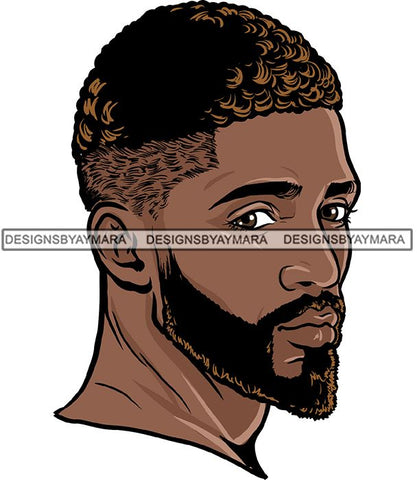 Attractive Black Man Bearded Hipster Model Fashion Male Guy Hombre Masculino Guapo Stylish Close-up Sexy Macho Manly SVG Files For Cutting