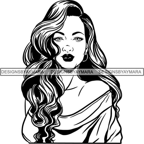 Beautiful Afro Woman Unique Designs In Black and White SVG Cutting Files For Silhouette Cricut and More