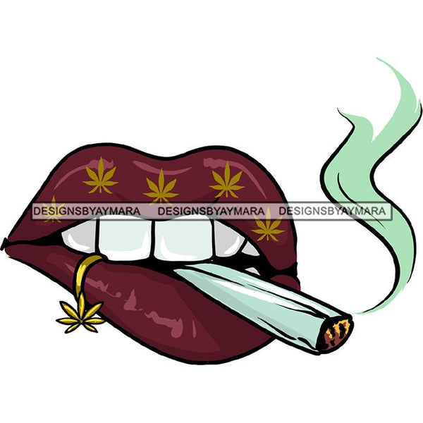 Weed Leaf Sexy Lips Cannabis Medical Marijuana Joint Blunt High Life SVG Cutting Files