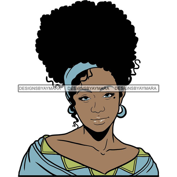 Afro Woman SVG Turban Head Wrap Cutting Files For Silhouette Cricut and More