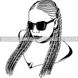 Afro Woman Braids Dreads Dreadlocks Hairstyle SVG Cut Files For Silhouette and Cricut