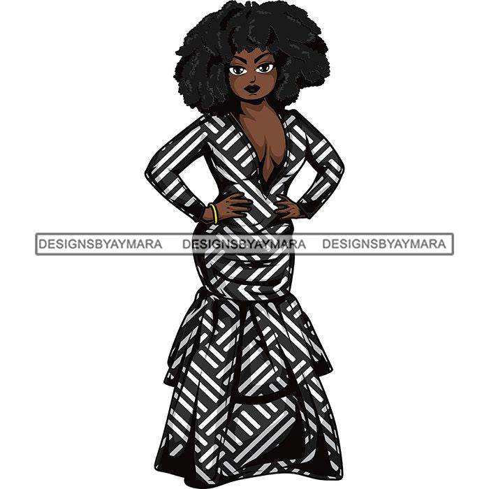 Afro Lola Boss Fashion Diva Glamour .svg Cutting Files For Silhouette 