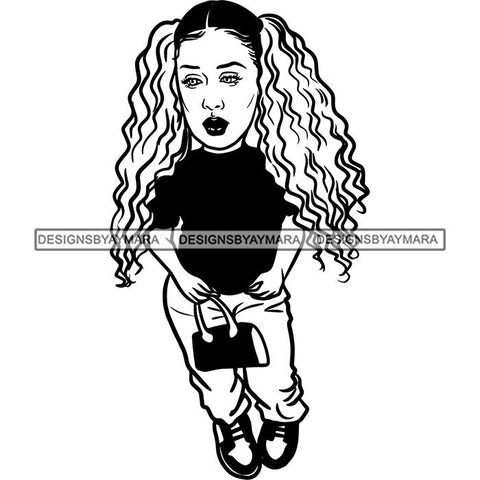 Fashion Woman Model Posing Summer Outfit Vogue Goddess Glamour Trendy Clothing Vector SVG Cutting Files