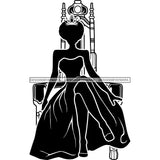 Afro Queen Silhouette SVG African Goddess Cutting Files 1