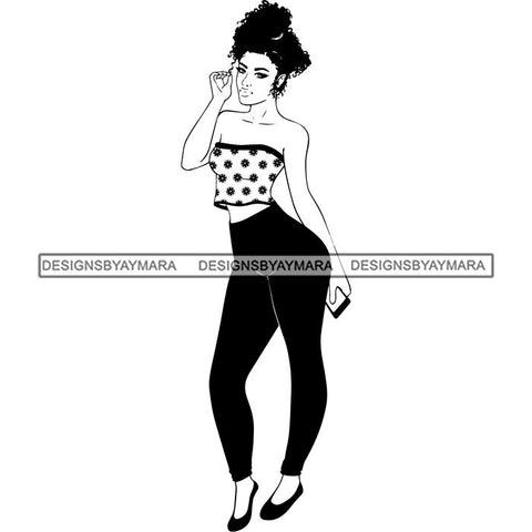 Afro Nubian Melanin Popping Kinky Hair Beautiful African American Woman SVG Cutting Files