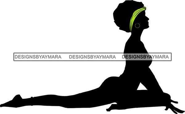 Afro Woman Silhouette Doing Yoga Meditating Relax Meditate .SVG Cutting Files For Silhouette Cricut and More!