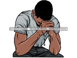 Man Praying God PNG Print File Not For Cutting