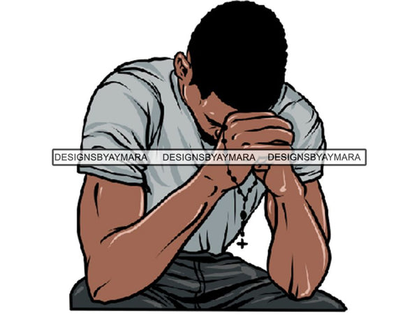 Man Praying God PNG Print File Not For Cutting