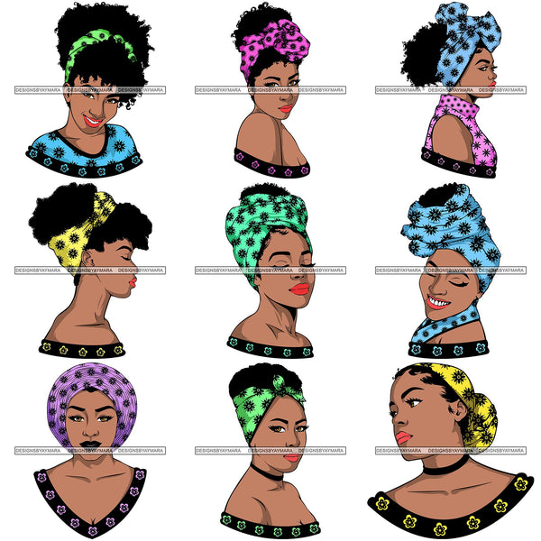 Bundle 9 African American Woman Goddess SVG Files For Cutting and More!