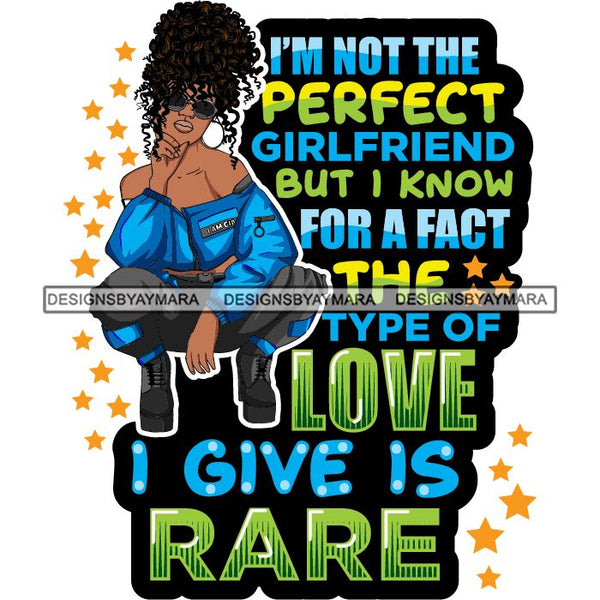 Afro Lola Squatting Bad Ass Life Quotes Confident Lady .SVG Clipart Vector Cutting Files