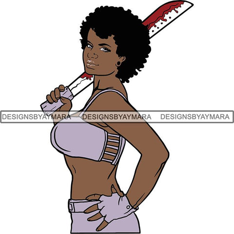 Afro Black Woman Halloween SVG Cutting Files For Silhouette Cricut and More