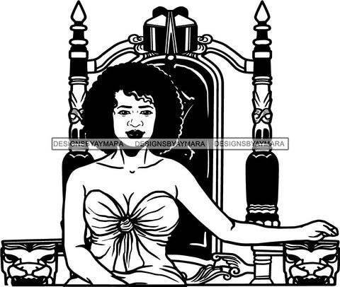 Afro Queen Goddess Melanin Nubian Glamour .SVG Cutting Files For Silhouette and Cricut