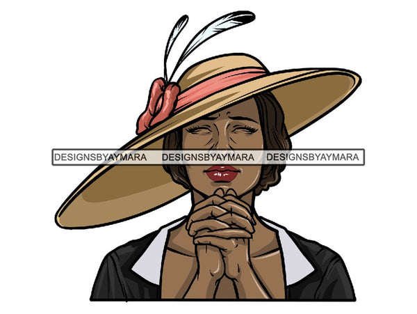 Classy Lady Praying God .PNG .JPG .SVG Clipart Perfect For Printing Not For Cutting