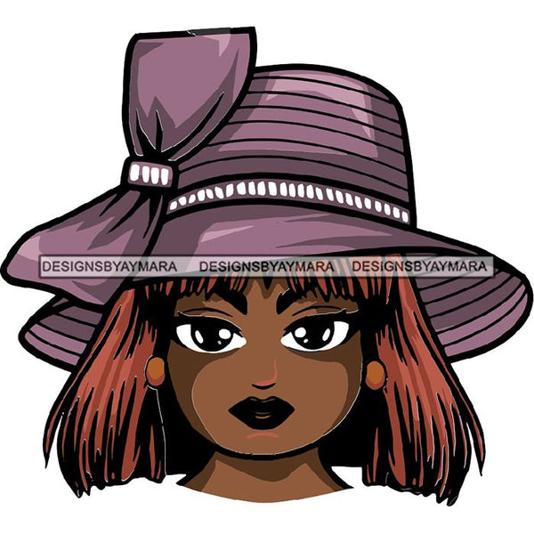 Afro Lola Wearing Hat Church Lady .SVG Clipart Vector Cutting Files