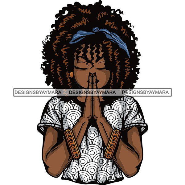 Afro Lola Praying God Lord Prayers In God We Trust .SVG Clipart Cutting Files For Silhouette and Cricut and More!
