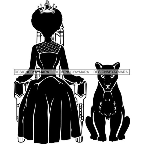 Afro Queen Silhouette SVG African Goddess Cutting Files 1