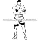 Boxer Boxing Afro Attractive Man Bearded Hipster Model Fashion Male Guy Stylish Mustache Close-up Sexy Macho Manly SVG Files For Cutting