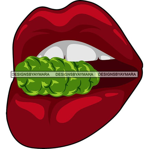 Weed Leaf Sexy Lips Cannabis Medical Marijuana Joint Blunt High Life SVG Cutting Files