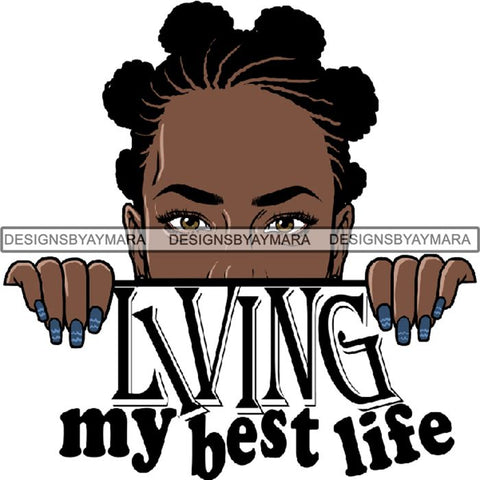 Afro Woman Peeking Peek-a-Boo I see You Melanin Pretty Half Face PNG File For Print Not For Cutting