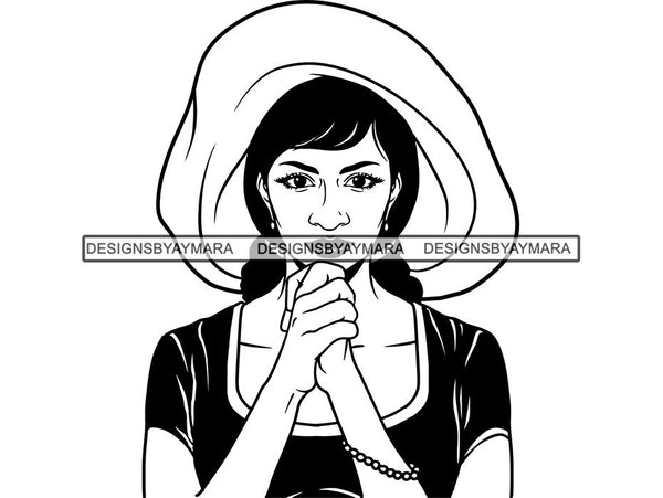 Classy Lady Praying God SVG Cut Files For Silhouette Cricut and More.