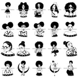 Bundle 20 Afro Nubian Melanin Popping Kinky Hair Beautiful African American Woman SVG Cutting Files