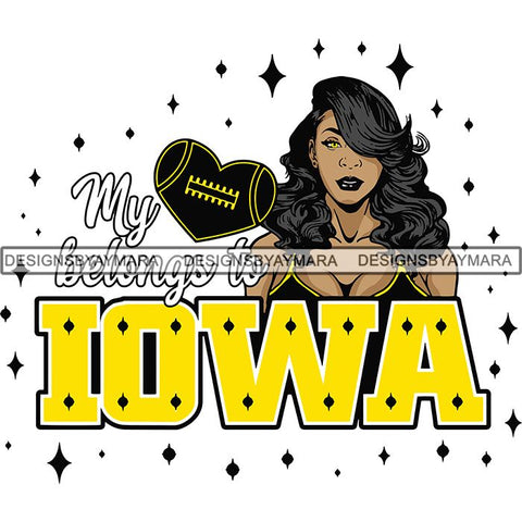 Iowa Collage Football Melanin SVG Cutting Files For Silhouette Cricut and More