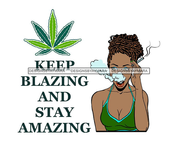 Woman Smoking Pot Joint Blunt Stoned High Life Weed Leaf Marijuana Grass Relax Chill SVG Cutting Files