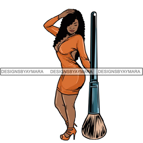 Afro Woman SVG Make Up Goddess Cutting Files For Cricut Silhouette and Much More