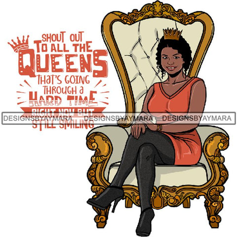 Afro Queen Goddess Melanin Nubian Glamour .PNG Print Files Not For Cutting