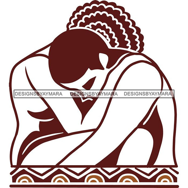 Sensual African Couple Silhouette Goddess Safari Africa Nature Exotic Culture SVG Cutting Files.