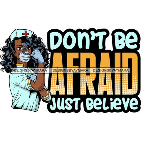 Afro Lola Nurse Doctor Save Life Hero Quotes Wearing Mask Protection Flexing Strong Medical Occupation SVG Cutting Files