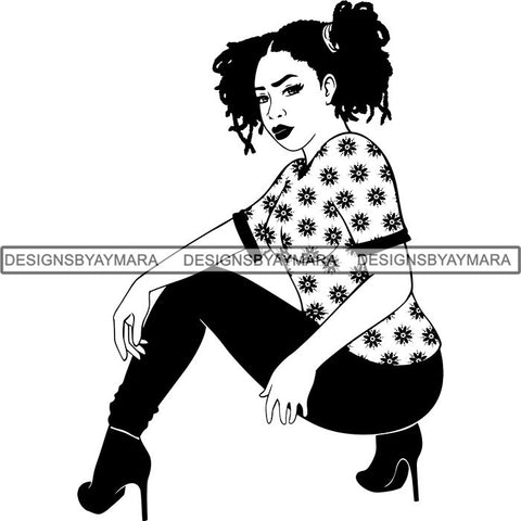 Afro Latina Woman SVG Cutting Files For Silhouette Cricut and More