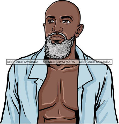 Attractive Black Man Bearded Hipster Model Fashion Male Guy Hombre Masculino Guapo Stylish Close-up Sexy Macho Manly SVG Files For Cutting
