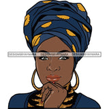 Beautiful Woman Turban Head Wrap Hairstyle SVG Files For Cutting and More!