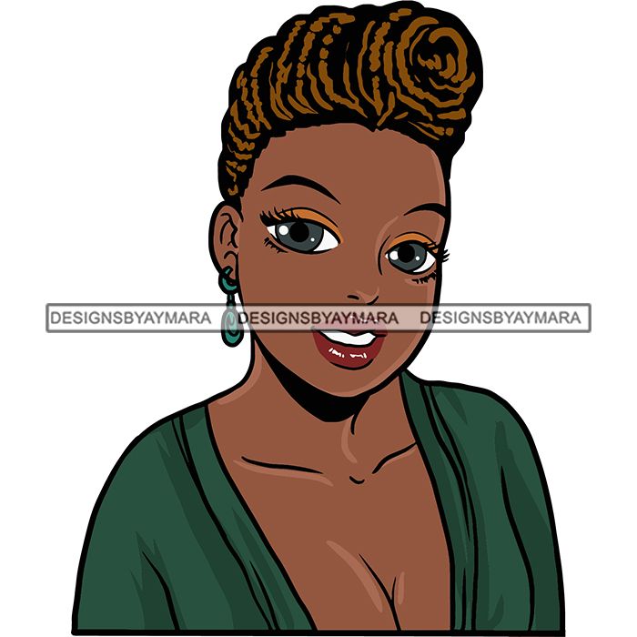 Afro Black Woman Sister-lock Hairstyle .SVG Cutting Files For Silhouet ...