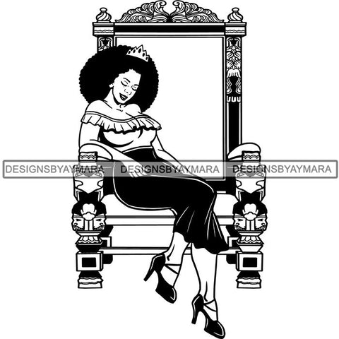 Afro Queen Goddess Melanin Nubian Glamour .SVG Cutting Files For Silhouette and Cricut