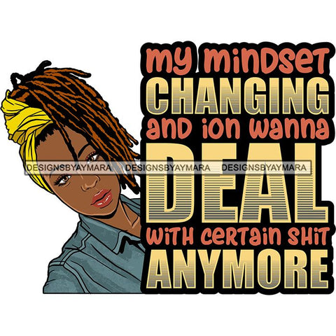 Afro Woman Dreadlocks Locs Hairstyle Gangster Bad Ass Quotes .SVG Cutting Files For Silhouette Cricut and More!