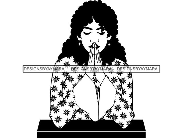 Classy Lady Praying God SVG Cut Files For Silhouette Cricut and More.