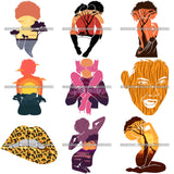 Bundle 9 Sensual Woman Silhouette African Wildlife Proud Roots Safari Savanna Africa Continent Exotic Scenic SVG Cutting Files