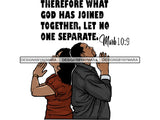 Black Couple Praying God Together PNG File For Print Not For Cutting