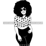 Afro Woman Kinky Hairstyle African American Beautiful Black Woman SVG Files For Cutting and More.