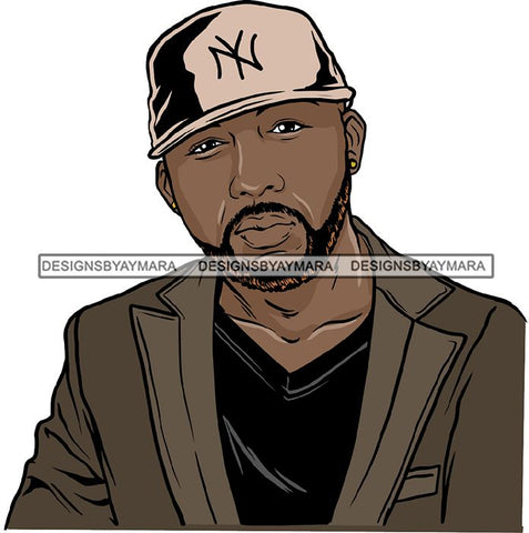 Attractive Black Man Bearded Hipster Model Fashion Male Guy Hombre Masculino Guapo Stylish Close-up Sexy Macho Manly SVG Files For Cutting